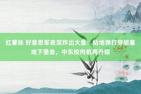 红薯妹 好意思军夜深炸出大鱼:钻地弹打穿胡塞地下堡垒,中东绞肉机再升级