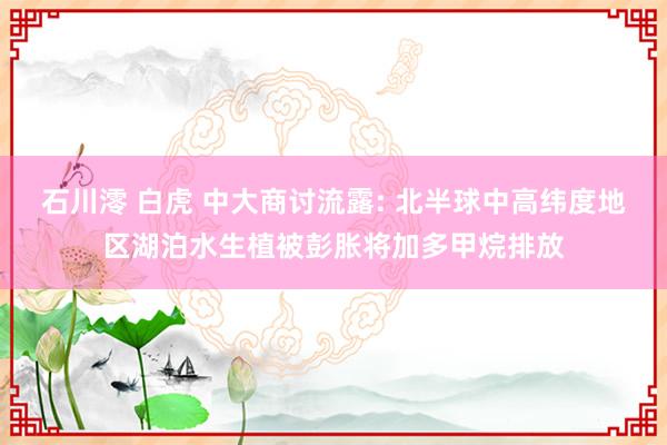 石川澪 白虎 中大商讨流露: 北半球中高纬度地区湖泊水生植被彭胀将加多甲烷排放