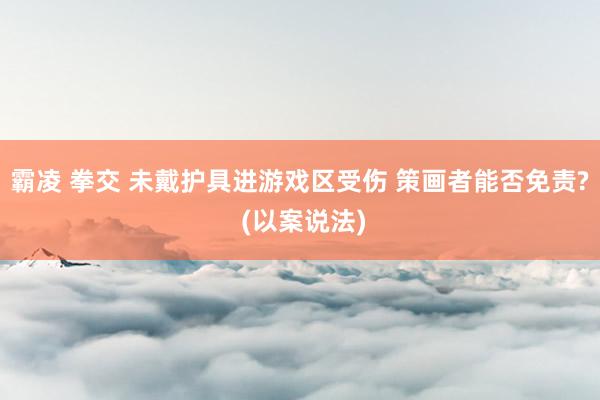 霸凌 拳交 未戴护具进游戏区受伤 策画者能否免责? (以案说法)