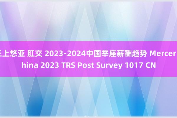 三上悠亚 肛交 2023-2024中国举座薪酬趋势 Mercer China 2023 TRS Post Survey 1017 CN